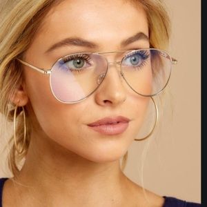 NEW! 1 LEFT RARE Quay still standing goldAviator blue light glasses